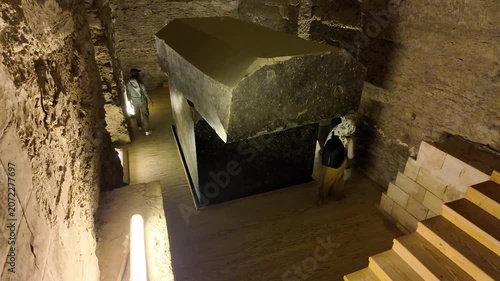 A view from the Serapeum of Saqqara, located in the Saqqara Pyramids area in Egypt. It is one of the most mysterious and engineering marvels of ancient Egypt's underground structures.