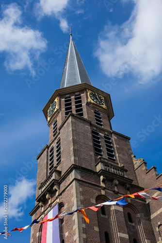 On Kerkplein stands the Grote Kerk (Great Church), a listed building, which was built between 1881 and 1883 to a design by the architect Constantijn Muysken. Hoorn, the Netherlands.