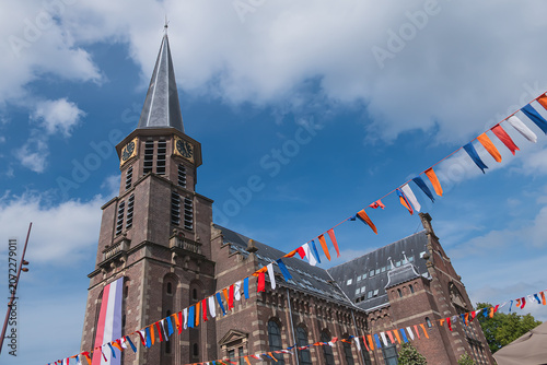 On Kerkplein stands the Grote Kerk (Great Church), a listed building, which was built between 1881 and 1883 to a design by the architect Constantijn Muysken. Hoorn, the Netherlands.