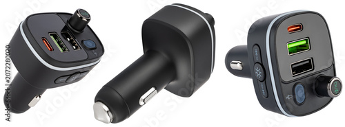 Fotografía Bluetooth FM modulator with USB ports for fast charging.