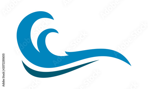 water wave simple logo design