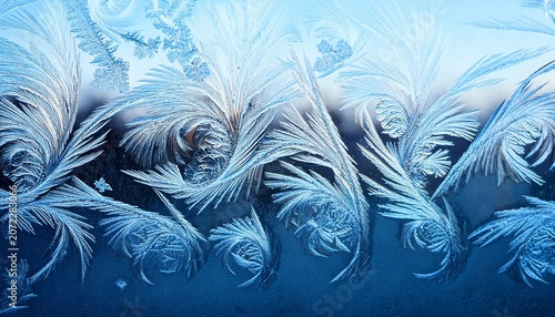 Snow Frost On The Window Glass Natural Patterns Isolated From The Background