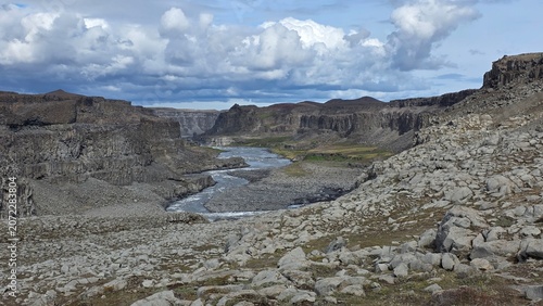 Dettifoss Waterfall and Jökulsárgljúfur Canyon Landscape in Iceland