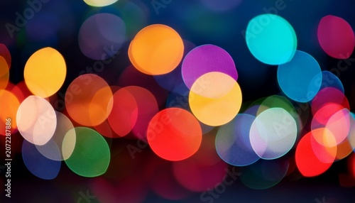 Abstract Colorful Bokeh Lights At Night