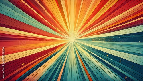 Abstract Vintage Colored Sun Burst Background