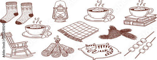 Foto Cozy Winter Scene Elements With Hot Drinks And Warmth vector untitled
