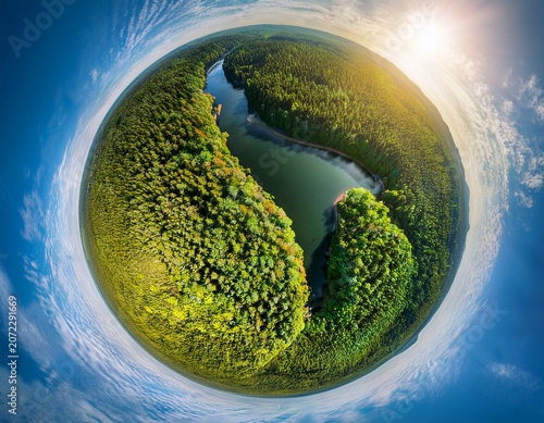 earth surrounded by lush forest symbolizes nature s role in combating climate change