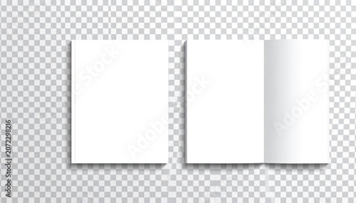 Blank White Paper Book Page Templates.