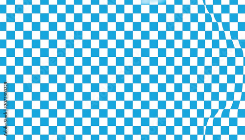Blue and white checkered tablecloth pattern.