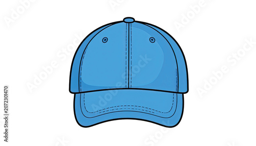 Blue Baseball Cap Front View.