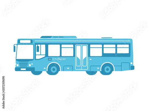 Blue City Transit Bus Illustration