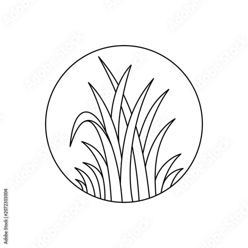 Grass leaves vector icon. Lawn care symbol.