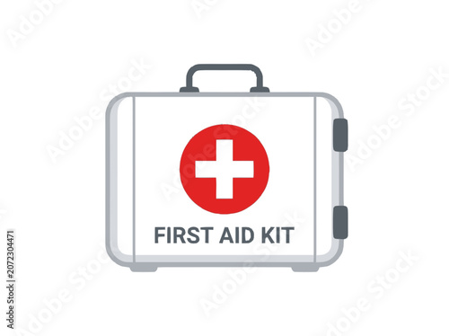 First Aid Kit - Medical Emergency Box with Cross Symbol