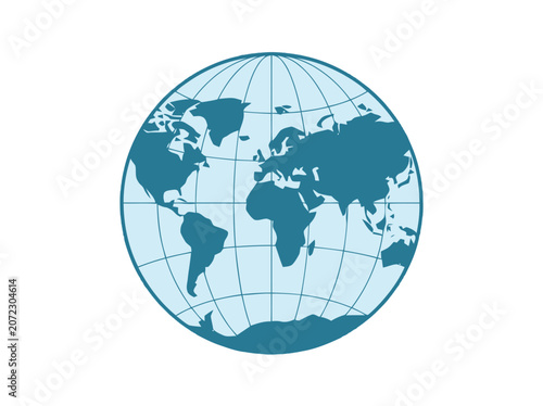 Blue Globe Map Illustration