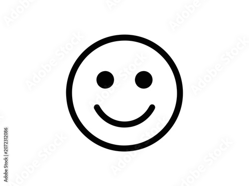 Simple Smiley Face Icon, Minimalist Design, Happy Emotion Symbol