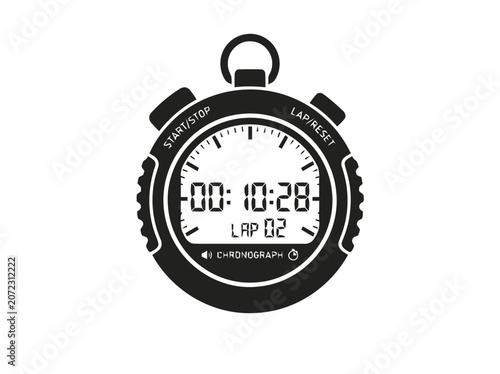 Stopwatch Timer Icon - Digital Chronograph for Sports and Time Measurement