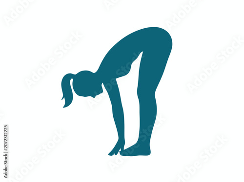 Woman Silhouette Doing Forward Fold Yoga Pose