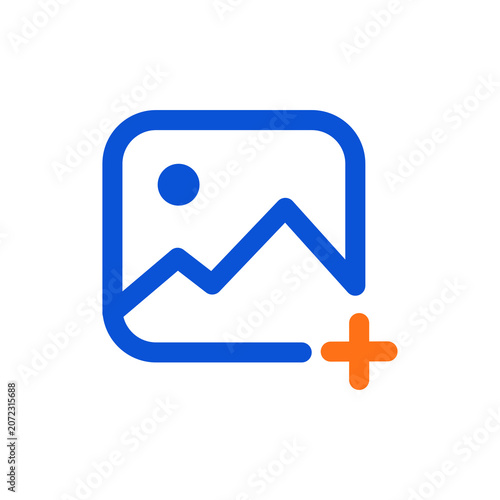Add New Photo and Upload Image Vector Icon, Media Gallery and Content Update Concept Isolated on White Background