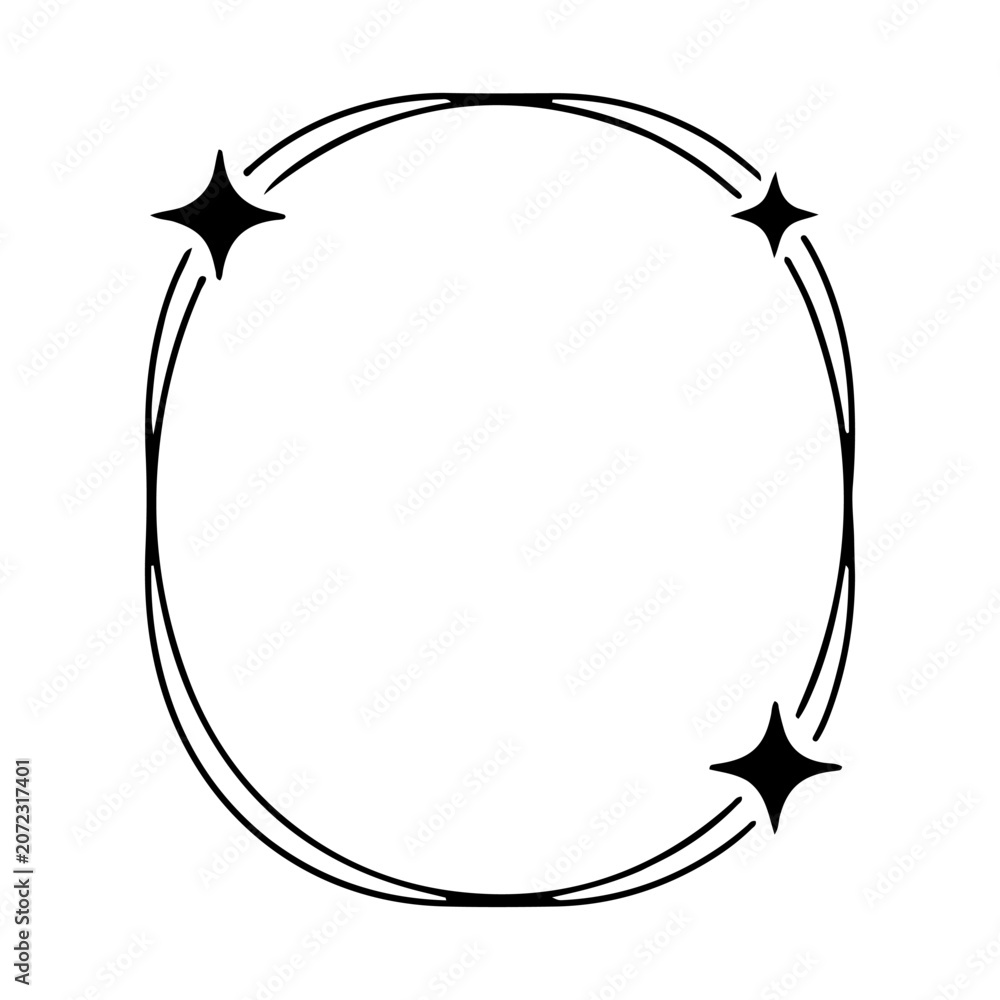 Fototapeta premium Decorative border with sparkling stars for various design purposes and creative projects