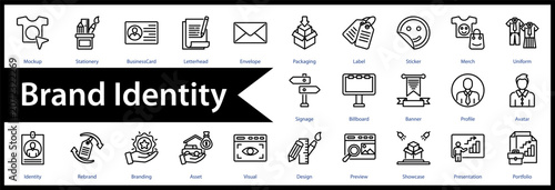Photos Brand Identity web icon set and collection