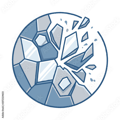 Cracked Sphere Exploding Fragments