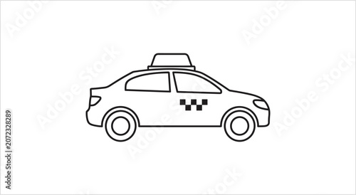 Foto Simple Line Art Illustration of a Taxi Cab.