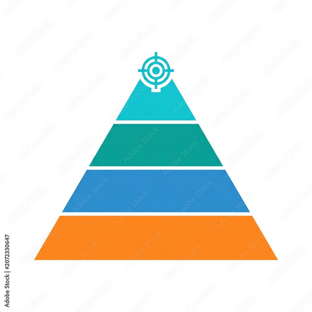 Fototapeta premium 2D Flat Design Target Pyramid Infographic