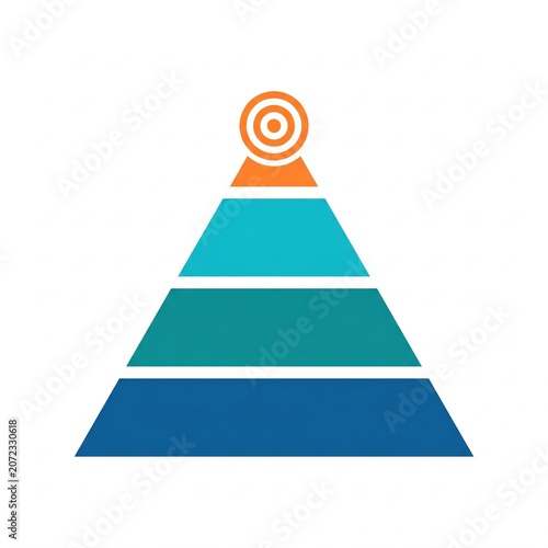 2D Flat Design Target Pyramid Infographic