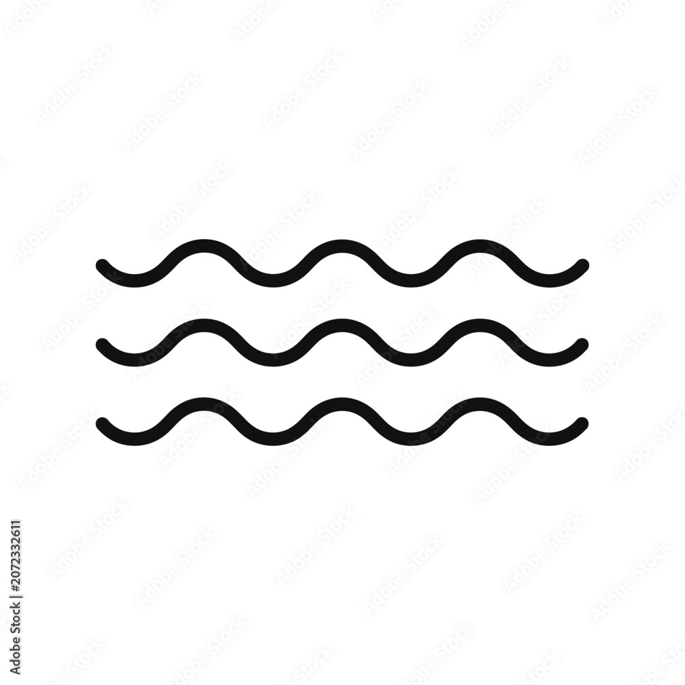 Fototapeta premium Three wavy black lines