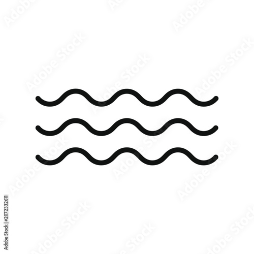 Three wavy black lines