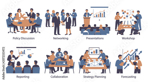 Canvastavla Corporate group conducting strategic planning and financial data forecasting