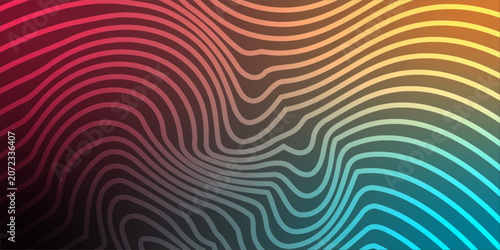 Abstract Colorful Wavy Lines Background With Gradient Flow and Optical Retro Pattern