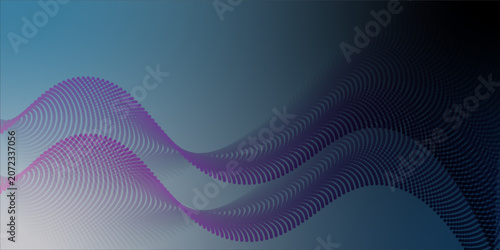 Abstract Blue Dotted Wave Background With Digital Tech Flow and Futuristic Gradient Design eps 10