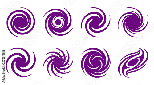 Canvastavla Purple cosmic galaxy and spiral vortex icon collection.