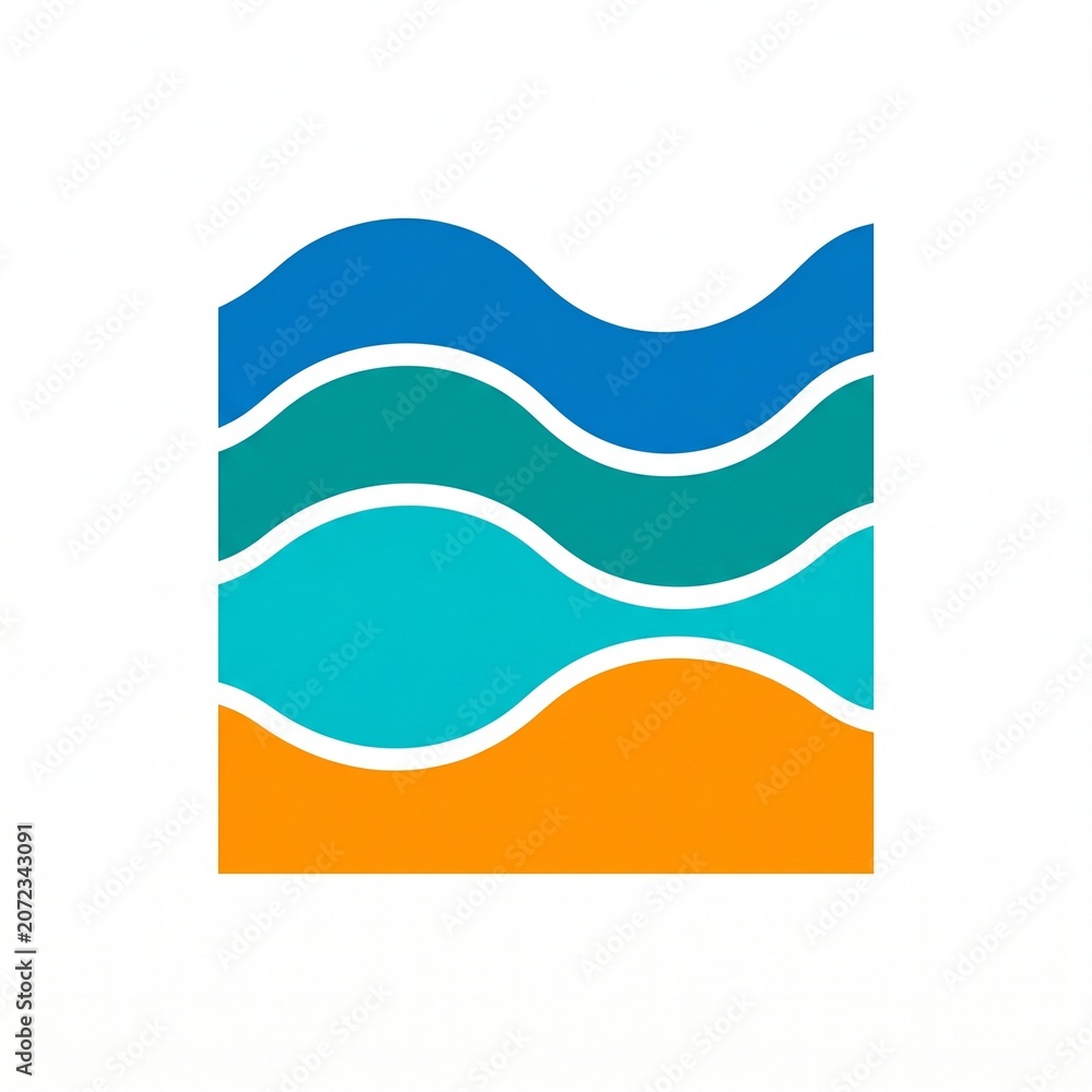 Obraz premium 2D Flat Design Wave Process Infographic