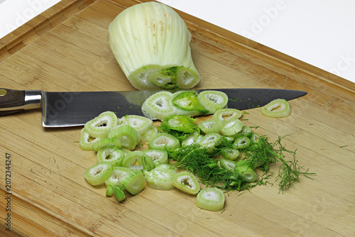 Fresh Fennel , Anise vegetable on white background