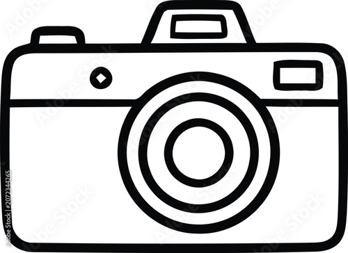 line art illustration of a digital camera