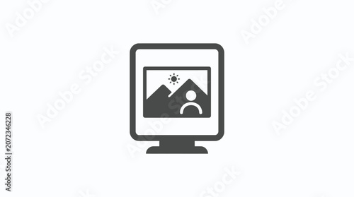 Foto Computer monitor with a screen.