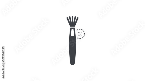 Photos Black electric toothbrush with bristles.