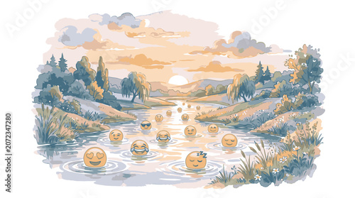 Φωτογραφία Ducks swimming on a pond.