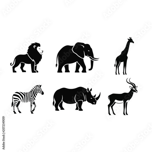 African Wildlife Silhouette Collection.