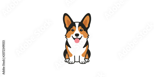 Cute cartoon corgi dog illustration for pet lovers