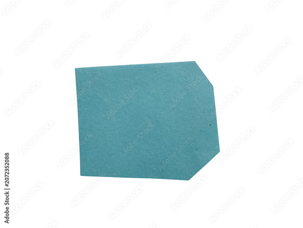 Fototapeta premium A rough square piece of blue textured paper or card stock with torn edges for creative design projects isolated on transparent background