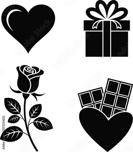 Black heart gift box rose chocolate bar for love and gifts.