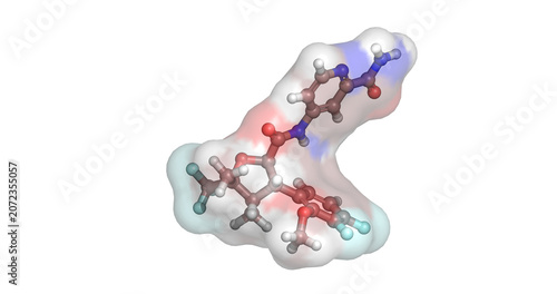 Photos Suzetrigine, drug for acute and chronic pain management, 3D molecule 4K