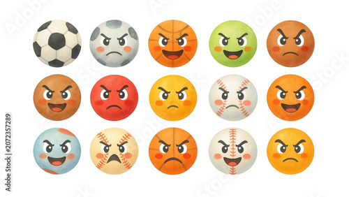 Set of 15 Angry Cartoon Emoji Faces Expressions Mad Rage Furious Vector Icons Colorful Isolated Transparent Background