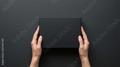 Premium matte black box package mock