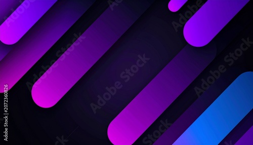 Abstract geometric background featuring slanted rounded capsule shapes with a smooth purple and blue gradient on a dark backdrop
