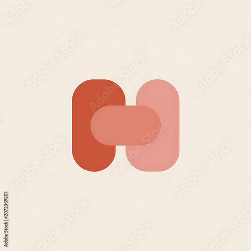 Overlapping Orange Rounded Square Logo With Soft Coral Layers
