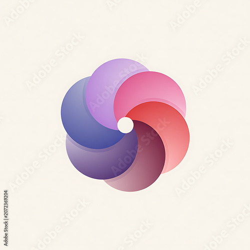 Colorful Gradient Swirl Logo With Rounded Spiral Petals